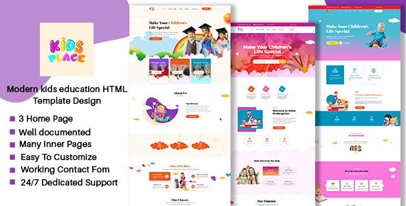 Kids Place - Kids Kindergarten & School HTML5 Template