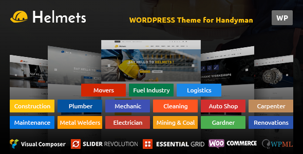 Preview image for Helmets - WordPress Theme for Handyman