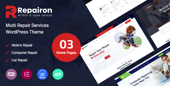 Repairon | Multi Repair Services WordPress Theme + RTL