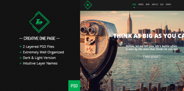 Teo - Single Page PSD Template