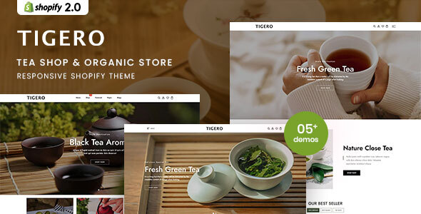 Tigero - Tea Shop & Organic Store Responsive Shopify 2.0 Theme listing image