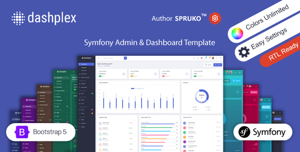 Dashplex - Symfony Dashboard Admin Template listing image