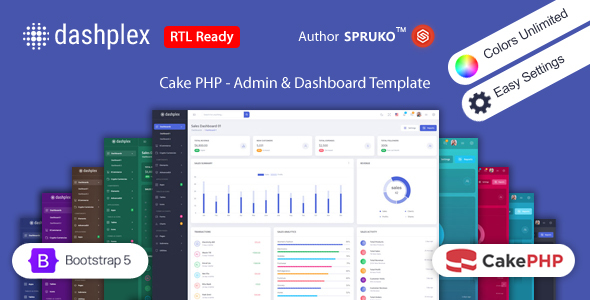 Preview image for Dashplex - Bootstrap Admin Dashboard CakePHP Template