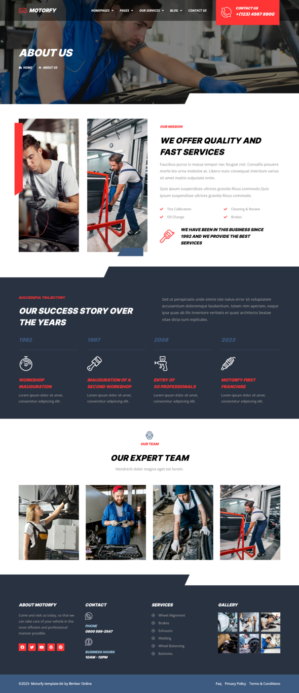 Product preview supplied for Motorfy - Car Service & Maintenance Elementor Pro Template Kit