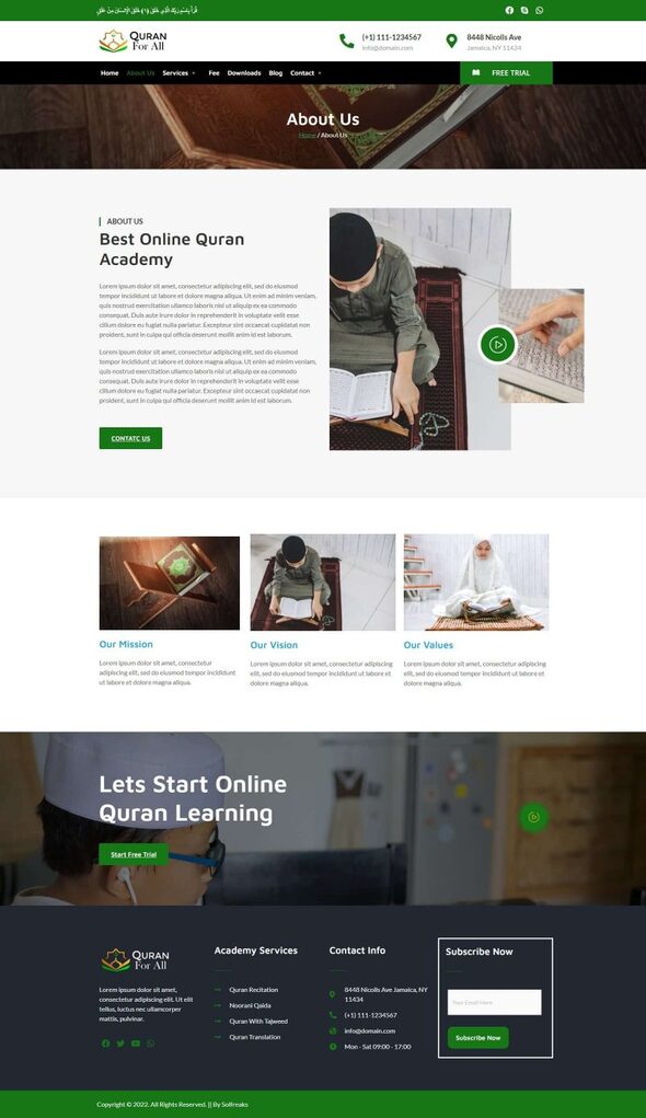 Quran For All - Study Academy Elementor Template Kit