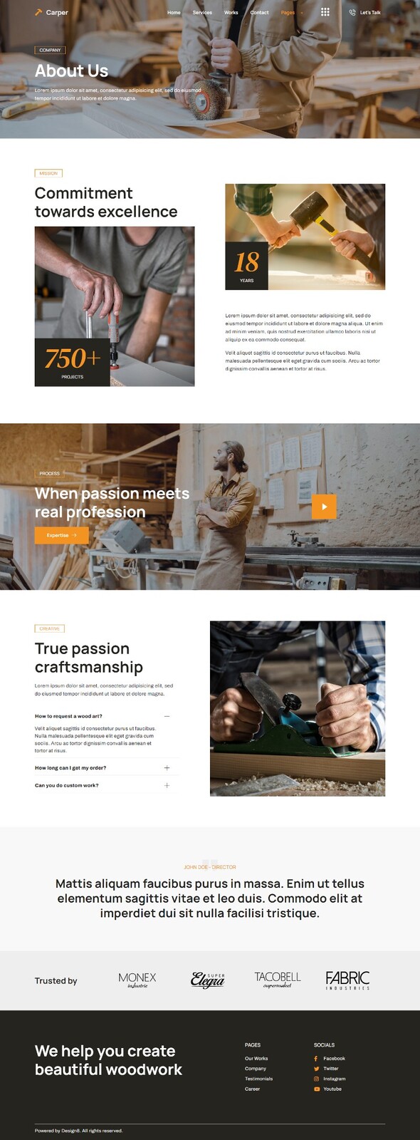 Carper - Carpenter & Craftman Elementor Template Kit