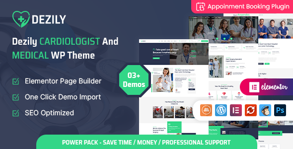 Dezily - Cardiology Medical WordPress Theme product preview
