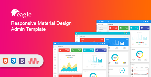 Product preview supplied for Eagle - Material+ Bootstrap Admin Template