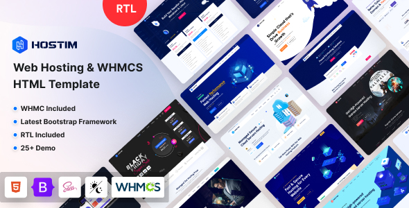 Preview image for Hostim - Web Hosting Services HTML Template with WHMCS