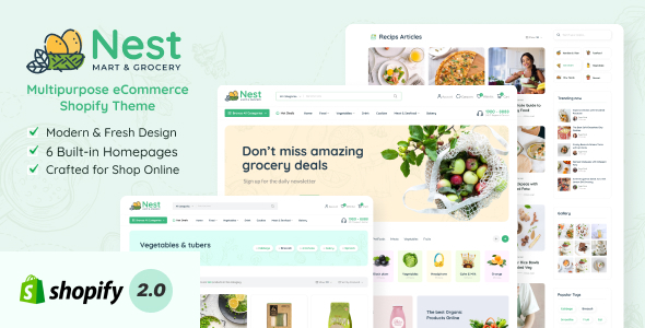 Nest - Grocery Store eCommerce Shopify Theme listing image