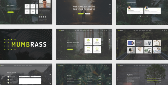Product preview supplied for Mumbrass - Full Screen Personal Portfolio HTML Template