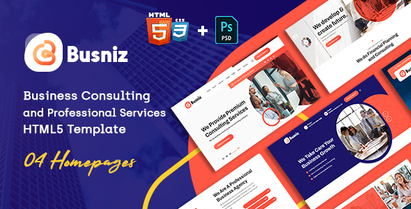 Busniz - Business Consulting Multi-Purpose HTML5 Template listing image