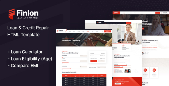 Preview image for Finlon - Loan & Credit Repair HTML Template