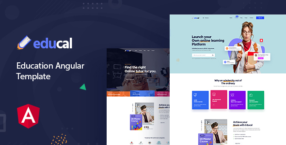 Educal - Online Learning and Education Angular Template + RTL