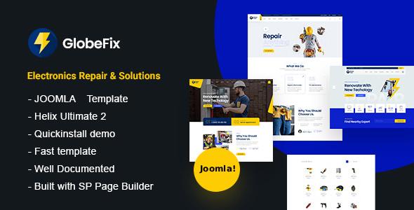 GlobeFixer –  Joomla 6 Electronics Repair & Business Solutions