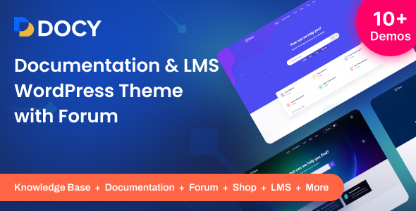 Docy - Premium Documentation, Knowledge base & LMS WordPress Theme with Forum product preview