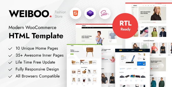 Weiboo - eCommerce HTML Template + RTL listing image