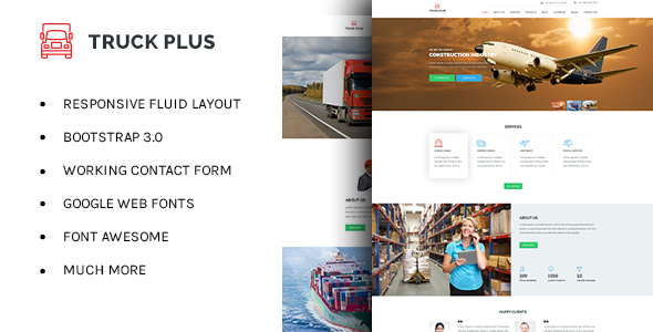 Truck Plus - Transportation and Logistics HTML Template