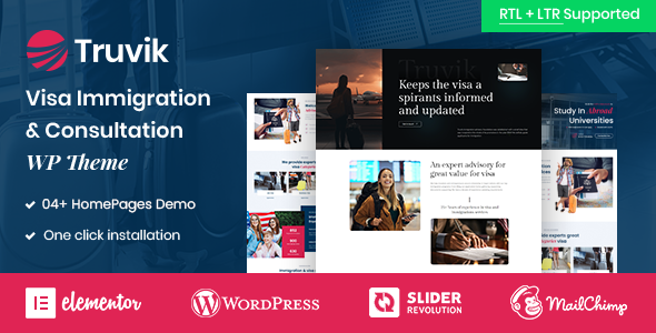 Truvik - Immigration Consulting WordPress Theme + RTL listing image