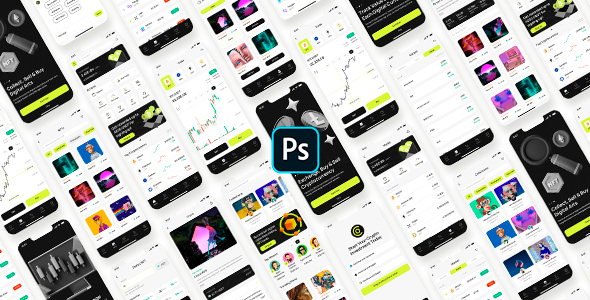 InCrypto – Cryptocurrencies Market App Template for Adobe Photoshop