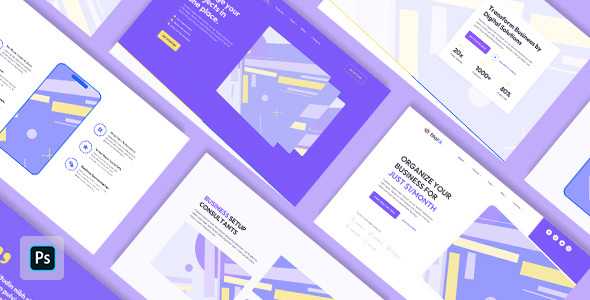 Stakk – Website Wireframe for Photoshop listing image