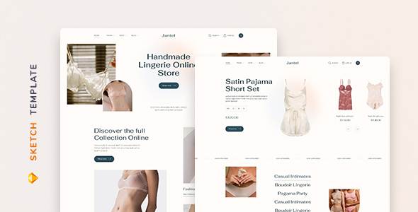 Jantel – Lingerie & Nightwear Store Template for Sketch