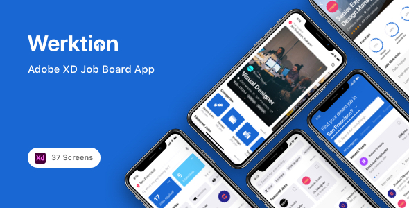 Werktion - Adobe XD Job Board App listing image