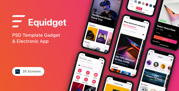 Equidget - PSD Template Gadget & Electronic App