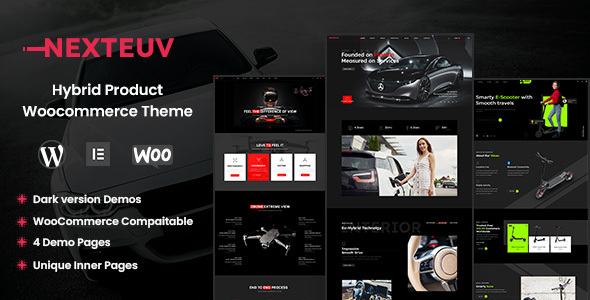 Product preview supplied for NextEuv - Hybrid Vehicles Shop, Electric Ecommerce Website Adobe XD Template