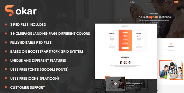 Sokar - Business & Corporate PSD Template