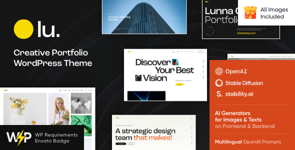 Lunna - Creative Portfolio WordPress Theme + Online Store
