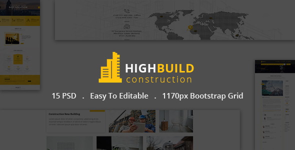 HIGHBUILD  | Construction, Building, Business, Renovation and Architecture PSD Template