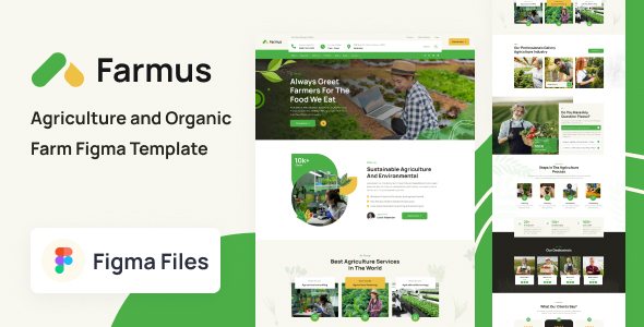 Farmus - Agriculture and Organic Farm Figma Template product preview