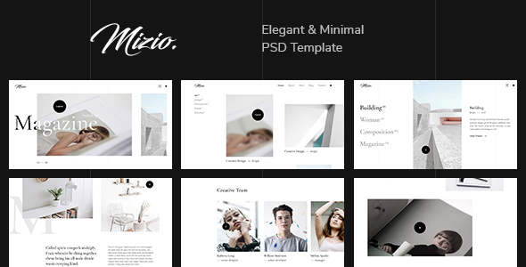 Mizio — Minimal & Clean Portfolio PSD Template