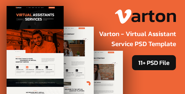 Varton - Virtual Assistant Service PSD Template