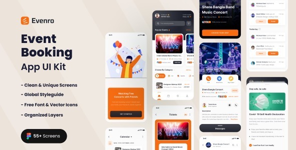 Evenro - Event Booking App Figma Template