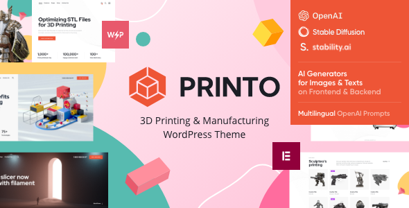 Printo  - 3D Printing & Manufacturing WordPress Theme listing image
