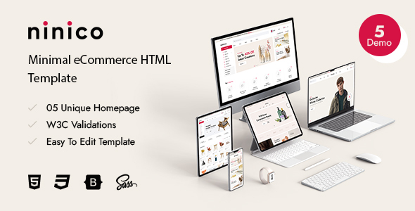 Ninico - Minimal eCommerce HTML5 Template product preview