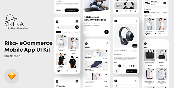 Rika - eCommerce Mobile App UI Kit For Sketch