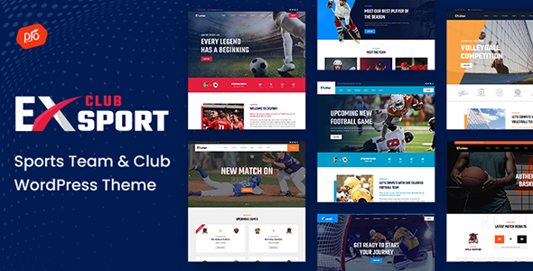 Product preview supplied for EXSport - Sports Team & Club WordPress Theme