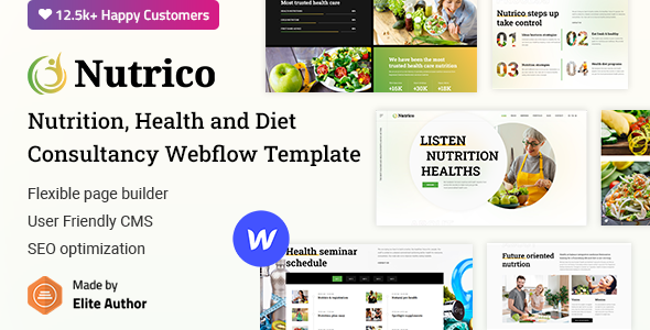 Nutrico - Nutrition Health Services Webflow Template listing image