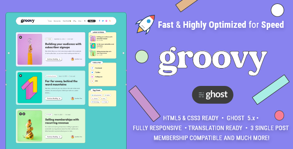 Groovy - Modern & Lightweight Blog for Ghost product preview