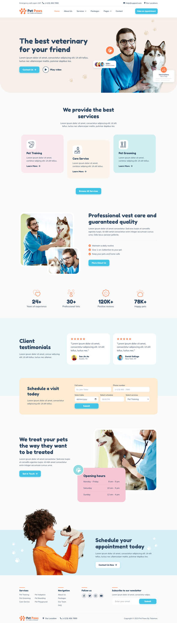 Pet Paws - Pet Care & Veterinary Elementor Template Kit