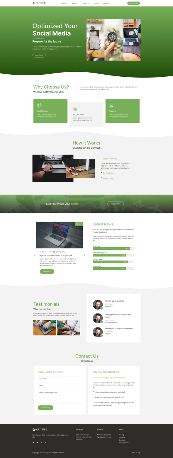Guyube - Digital Agency Elementor Template Kit