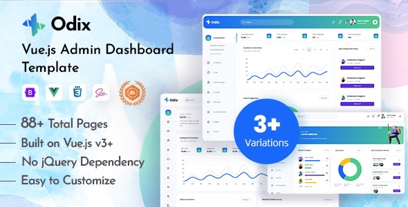 Product preview supplied for Odix -Vuejs Admin Dashboard Template