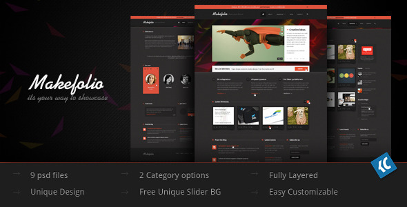 Makefolio | Unique Multipurpose Showcase PSD Templ