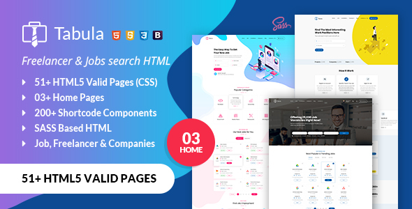 Tabula Freelancer and Jobs HTML Template