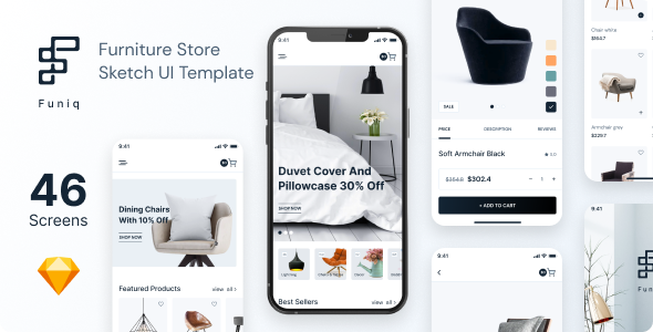 Funiq - Furniture Store Sketch UI Template