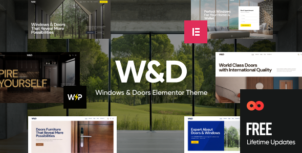 Product preview supplied for W&D - Windows & Doors WordPress Theme + Online Store