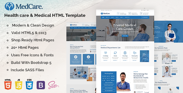Preview image for Medcare - Health care & Medical HTML Template